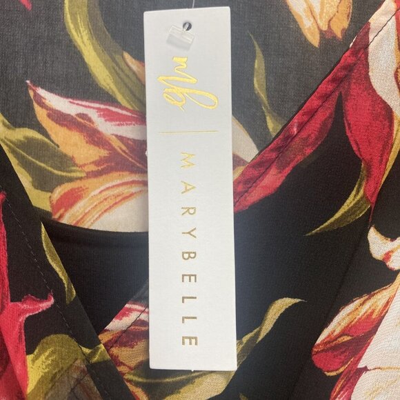 NWT Marybelle Sadie Dress Womens 4X Floral Sleeveless Chiffon Dark Romantic Knee - Picture 8 of 16